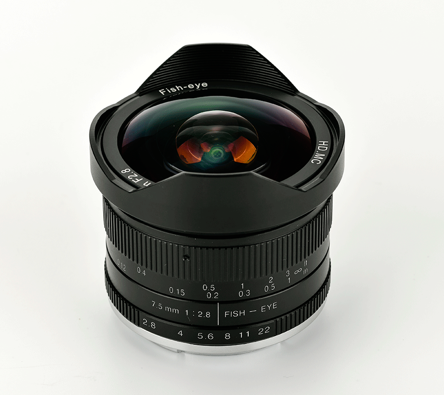 7.5mm F2.8 APS-C Ultra Wide Fisheye Lens,168&deg; Manual Focus Lens for Starry Sky & Architecture