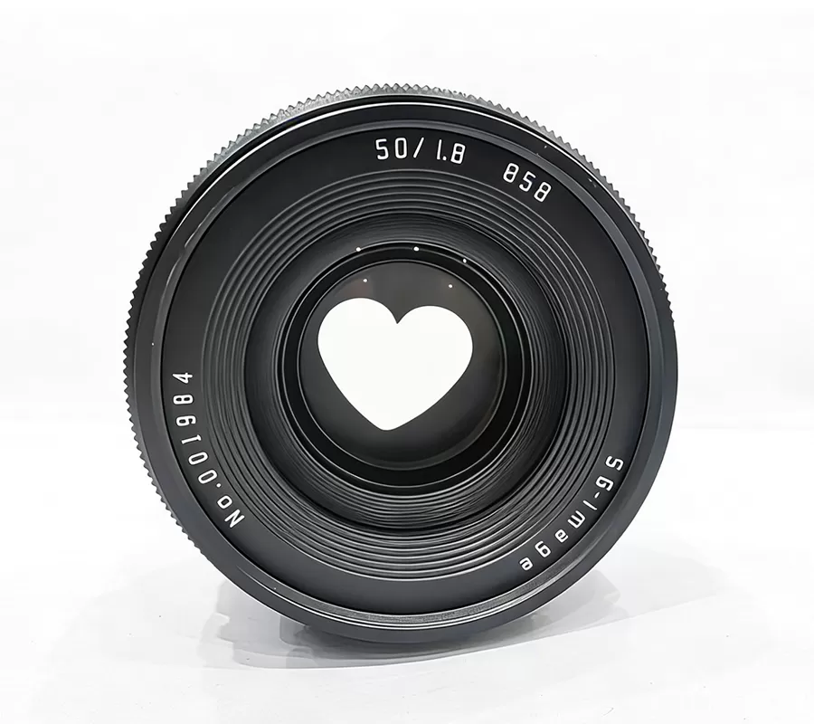 50mm F1.8 Full Frame Manual Prime Lens, Interchangeable Heart Star Shape Aperture, Creative Bokeh Effect Portrait Night Scene Vlog Photography Lens for E/Z/RF/M43/FX Mount